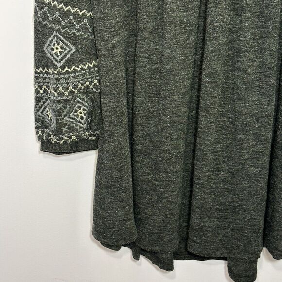 Monoreno Gray Embroidered Boho Sweater Dress Women Size Medium Pullover Tunic - Picture 12 of 13